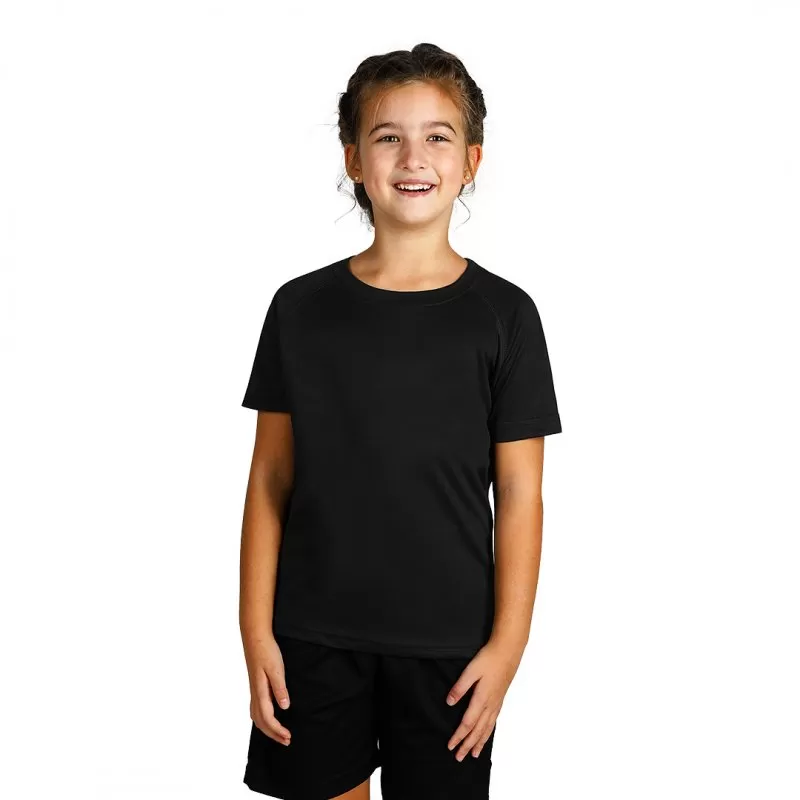 RECORD KIDS, dečja sportska majica sa raglan rukavima, crna