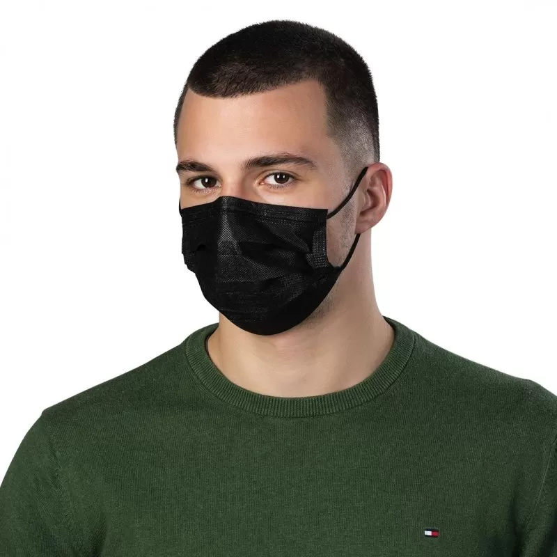 DFM 10, zaštitna maska za jednokratnu upotrebu, crna
