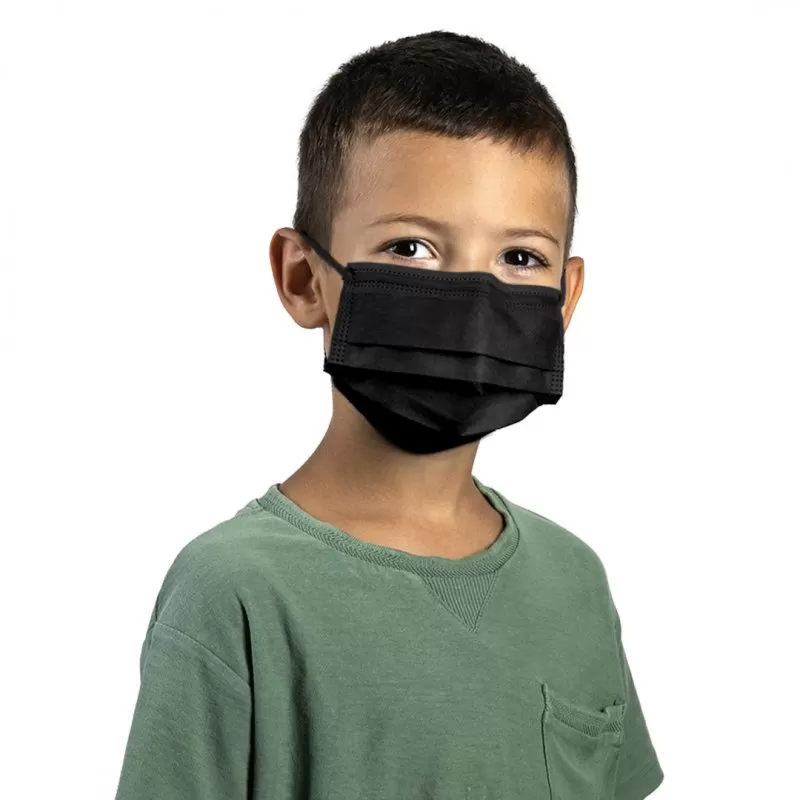 DFM KIDS 10, dečja maska za jednokratnu upotrebu, crna