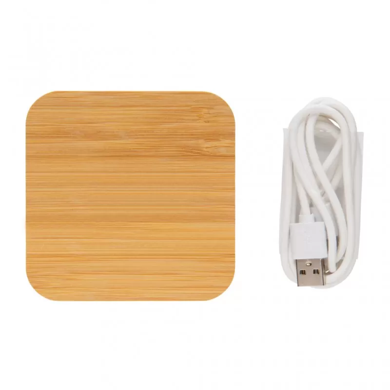 Bamboo 5W wireless charger with USB ports