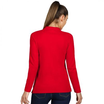 LINDA, ženska pamučna polo majica dugih rukava, 200 g/m2, crvena