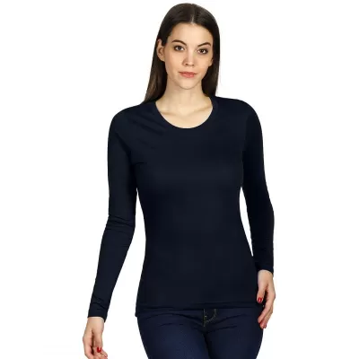 MISS, ženska pamučna majica dugih rukava, 160 g/m2, plava