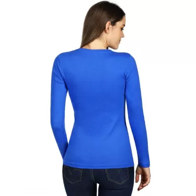 MISS, ženska pamučna majica dugih rukava, 160 g/m2, rojal plava