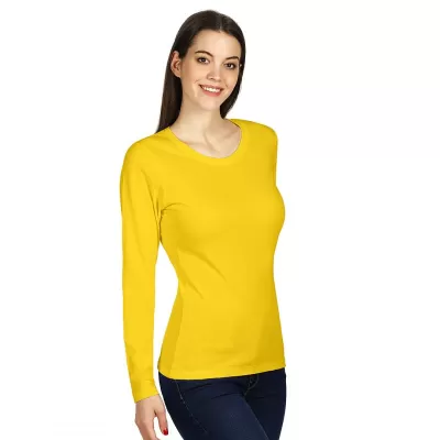 MISS, ženska pamučna majica dugih rukava, 160 g/m2, žuta