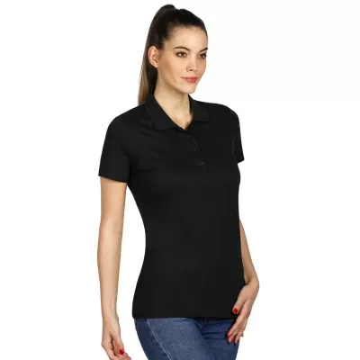 UNA, ženska pamučna polo majica, 180 g/m2, crna