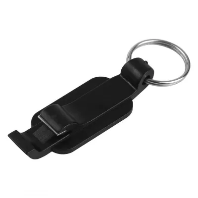 CLIPER, plastični privezak za ključeve sa funkcijom otvarača, crni