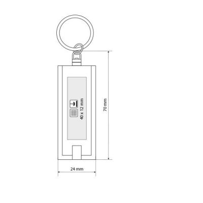 GLIT, privezak za ključeve sa led lampom, srebrni