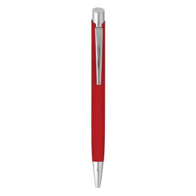 HARMONY SOFT, metalna hemijska olovka u metalnoj poklon tubi, crvena