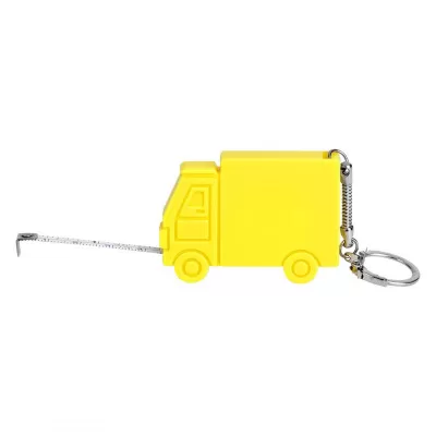 HUGO, plastični privezak za ključeve sa metrom, 1 m, žuti