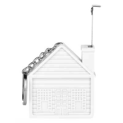 HOME, plastični privezak za ključeve sa metrom, 1m, beli