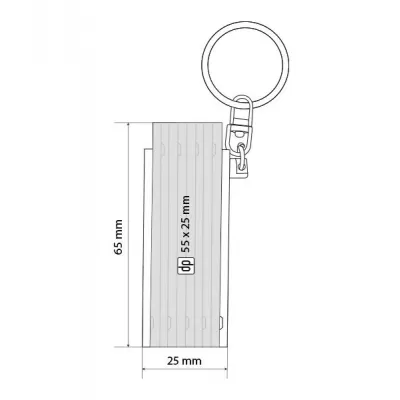 RULER, sklopivi lenjir sa metalnim prstenom, 0.5 m, beli