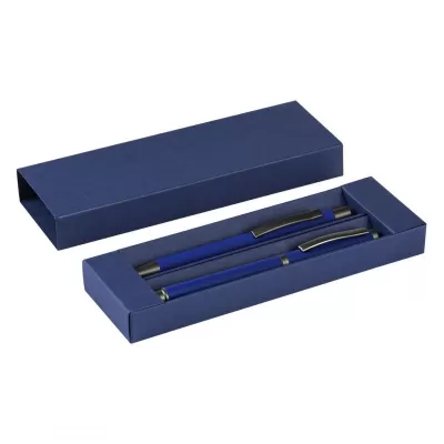 INK, metalna hemijska i roler olovka u setu, plava