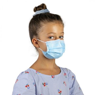 DFM KIDS 50, dečja zaštitna maska za jednokratnu upotrebu, svetlo plava