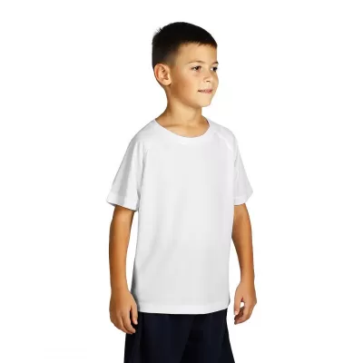 RECORD KIDS, dečja sportska majica sa raglan rukavima, 130 g/m2, bela