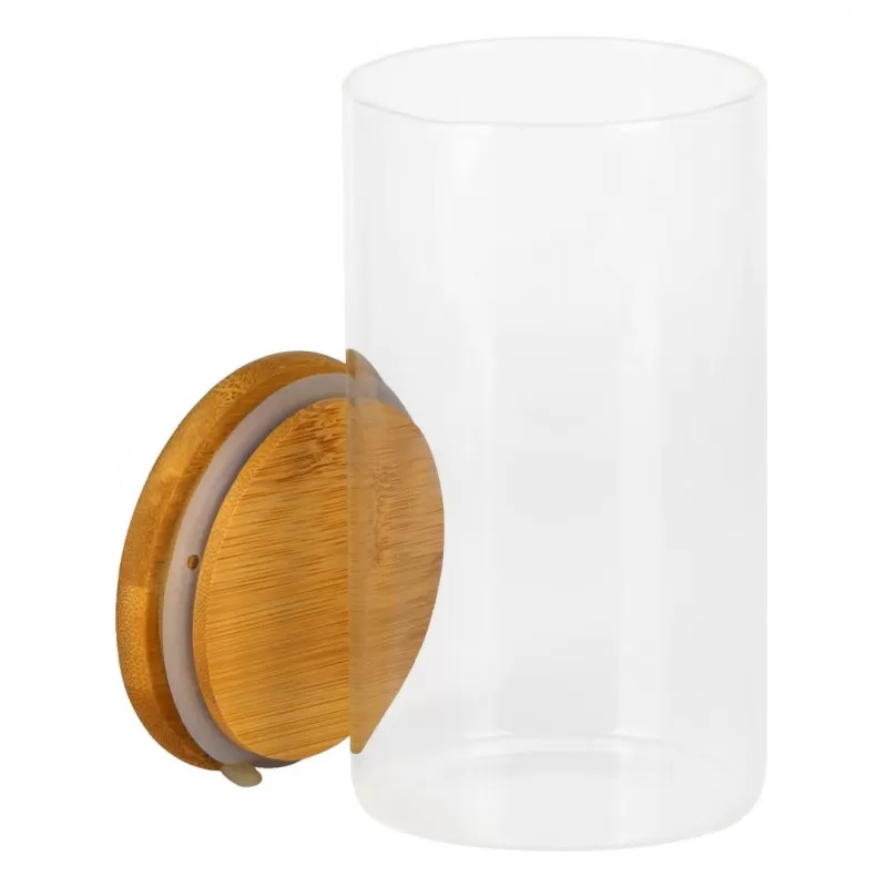 SPICE, staklena tegla sa poklopcem od bambusa, 700 ml, transparentna