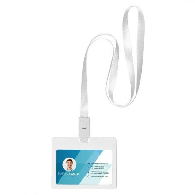 HOLDING, plastični uložak za identifikacionu karticu sa trakicom, beli