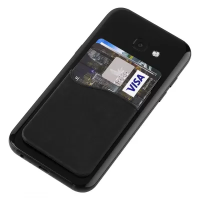 POCKET, silikonski držač kartica za telefon, crni
