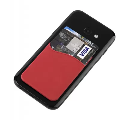 POCKET, silikonski držač kartica za telefon, crveni