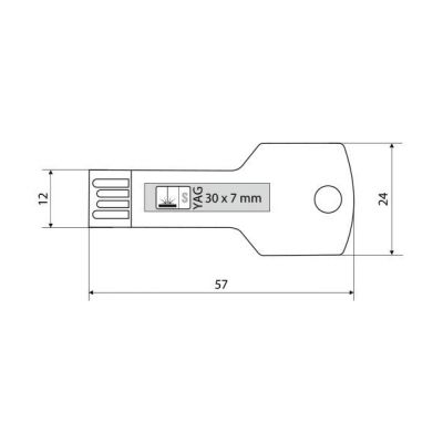 DATA KEY, usb flash memorija, sjajno metalni, 64GB