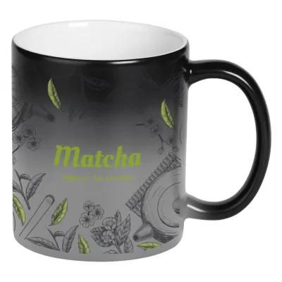 MAGIC MUG, keramička šolja za sublimaciju, 325 ml, crna