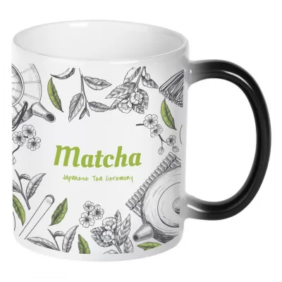 MAGIC MUG, keramička šolja za sublimaciju, 325 ml, crna