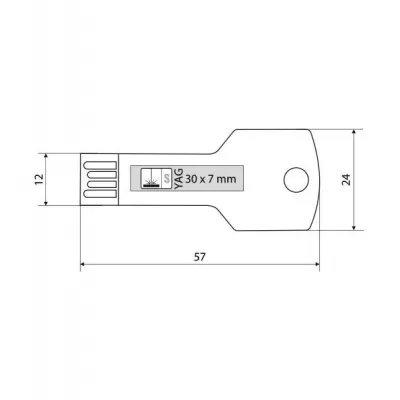 ALU KEY, usb flash memorija, crni, 32GB