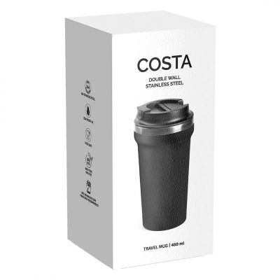 COSTA, čaša za poneti, 450 ml, crni