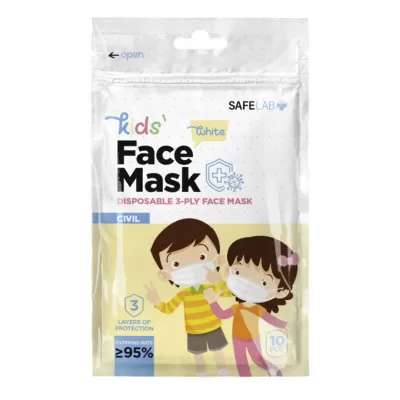 DFM KIDS 10, dečja maska za jednokratnu upotrebu, bela