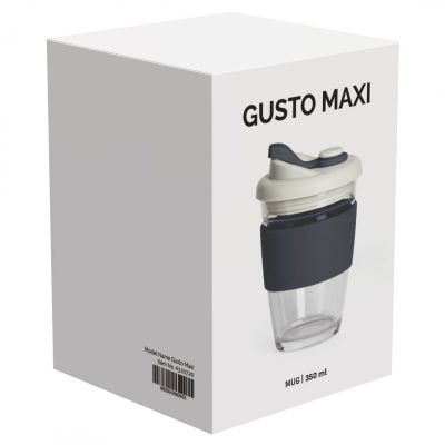 GUSTO MAXI, čaša sa silikonskim držačem, 350 ml, plava