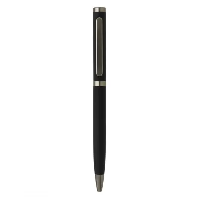 AMBASADOR, metalna hemijska olovka sa papirnom navlakom, crna