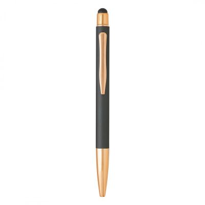 VIVA GOLD, metalna hemijska olovka sa papirnom navlakom, tamno metalna