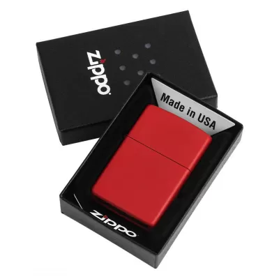 ZIPPO 233, metalni upaljač, crveni