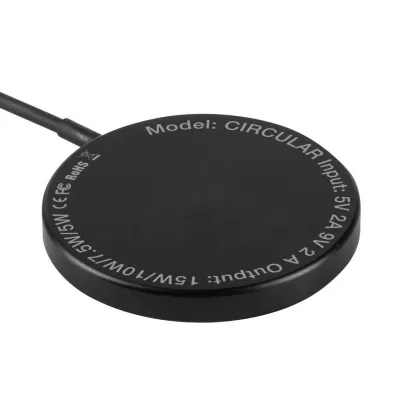 CIRCULAR, bežični punjač sa magnetom, 15w, crni