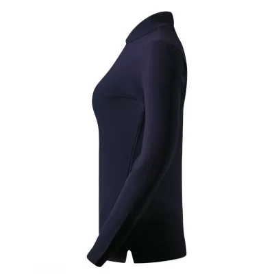 LINDA, ženska pamučna polo majica dugih rukava, 200 g/m2, plava