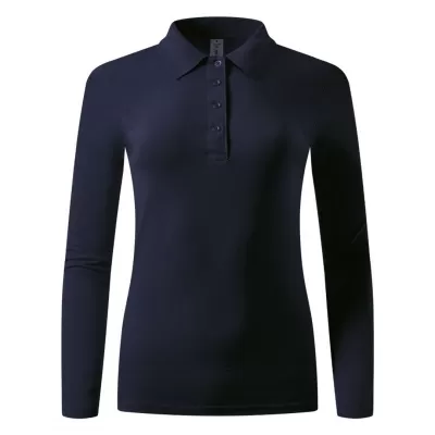 UNA LSL, ženska pamučna polo majica dugih rukava, 180 g/m2, plava