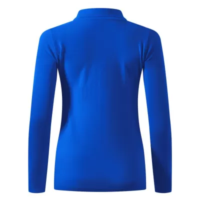 LINDA, ženska pamučna polo majica dugih rukava, 200 g/m2, rojal plava