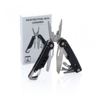 Solid multitool with carabiner