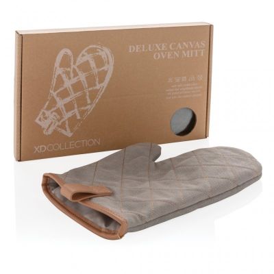 Deluxe canvas oven mitt