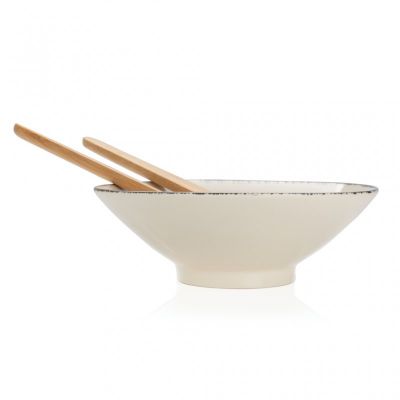 Ukiyo salad bowl with bamboo salad server