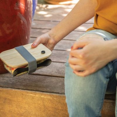 Glass lunchbox with bamboo lid