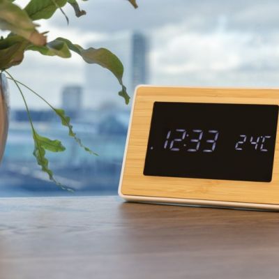 Utah RCS recycled plastic and bamboo LED clock