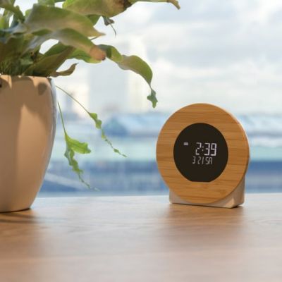 Utah RCS rplastic and bamboo LCD desk clock