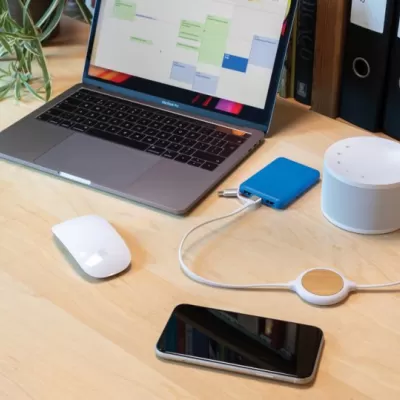 3-in-1 cable with 5W bamboo wireless charger