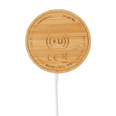 10W bamboo magnetic wireless charger