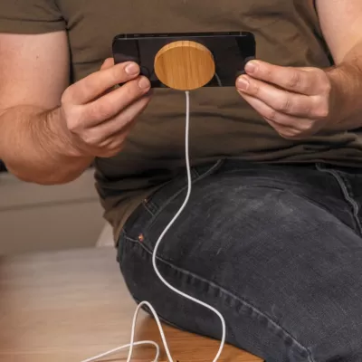 10W bamboo magnetic wireless charger