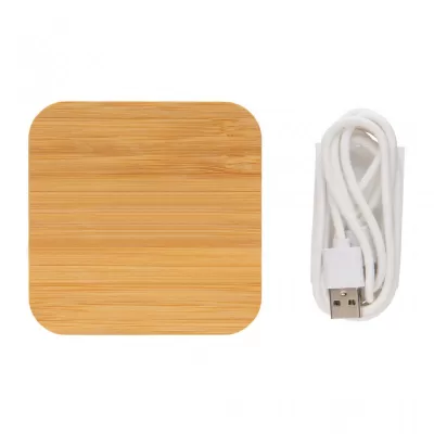 Bamboo 5W wireless charger with USB