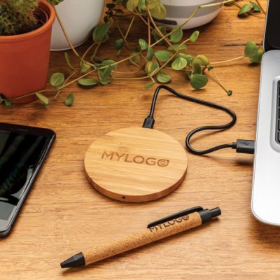 Bamboo 5W round wireless charger