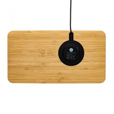 Bamboo desk organiser 10W wireless charger