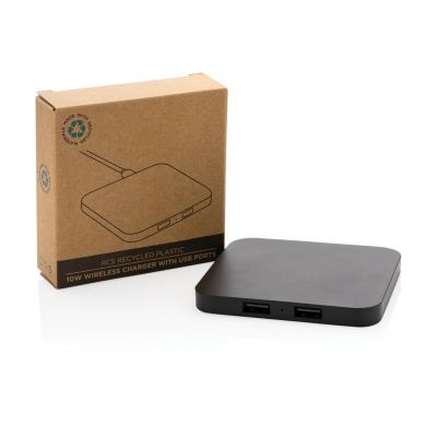 RCS recycled plastic 10W Wireless charger with USB Ports