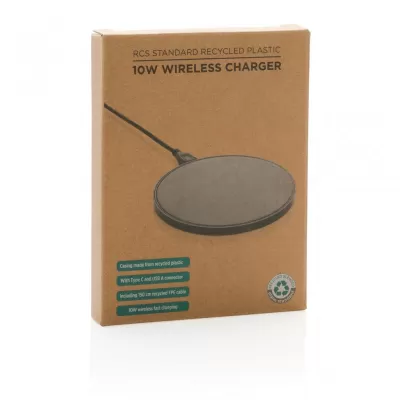 RCS standard recycled plastic 10W wireless charger